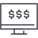 Monitor with dollars icon